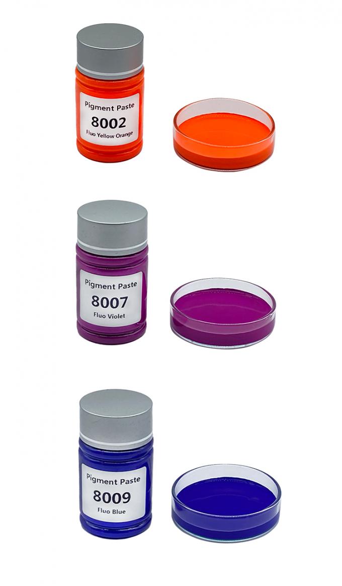 Pigmento a base de agua, pigmento amarillo rojo fluorescente para pinturas, tintas, impresión textil/pasta de color líquido serie fluorescente 6