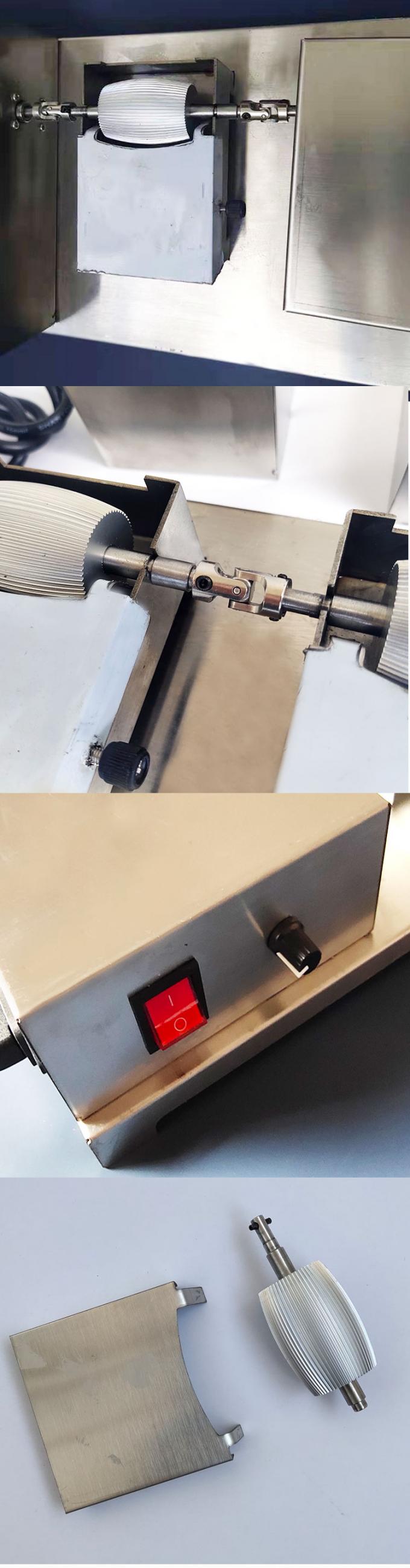 Máquina eléctrica de teñido de borde de cuero de doble rodillo para bolsas de cinturón fácil de limpiar 8