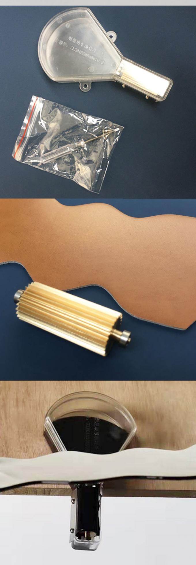 Herramienta de pintura de borde de cuero en forma de abanico, máquina de teñido de borde de cuero irregular para bolsas cinturones de cartera 10