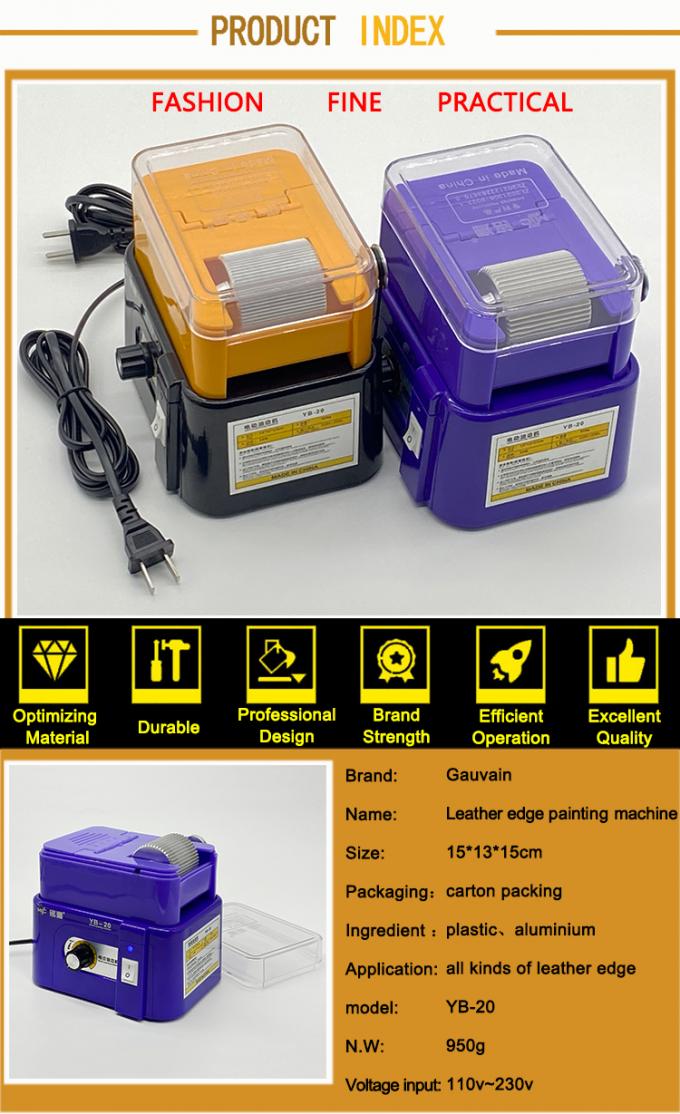 Máquina eléctrica para teñir bordes de cuero, velocidad ajustable, gran capacidad, maquinaria de pintura de acabado de bordes de cuero PU PVC 6