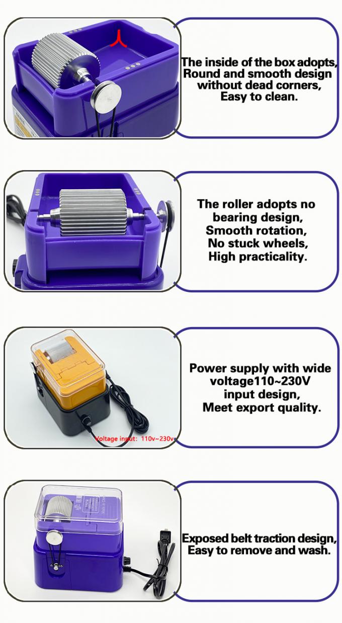 Máquina eléctrica para teñir bordes de cuero, velocidad ajustable, gran capacidad, maquinaria de pintura de acabado de bordes de cuero PU PVC 14