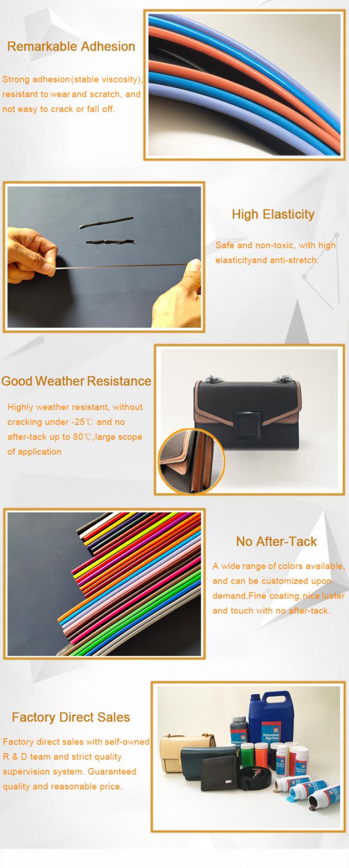 Venta al por mayor de pintura profesional a base de agua para todo tipo de condiciones clim&aacute;ticas de cuero de borde de color para bolsas cinturones zapatos 4
