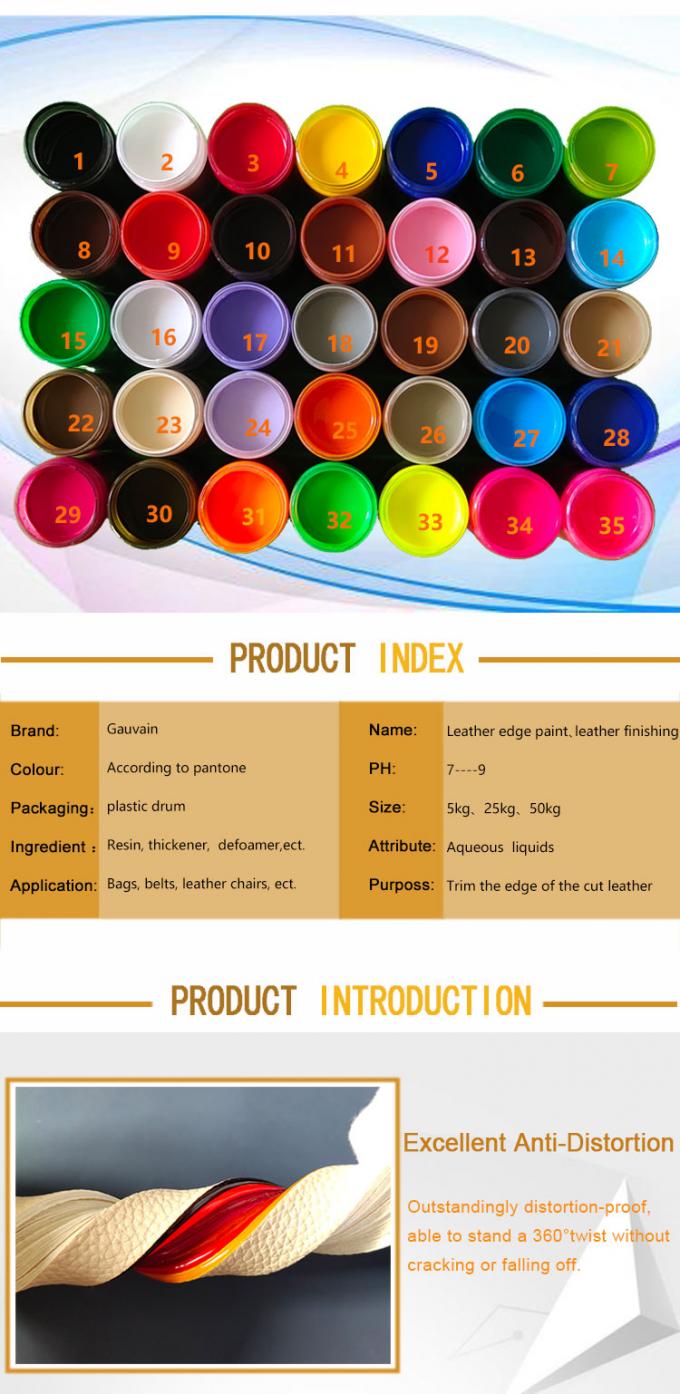 Water Based One-time Fullness  Leather Edge Color Paint for Bags Shoes Belts Adhesive 2