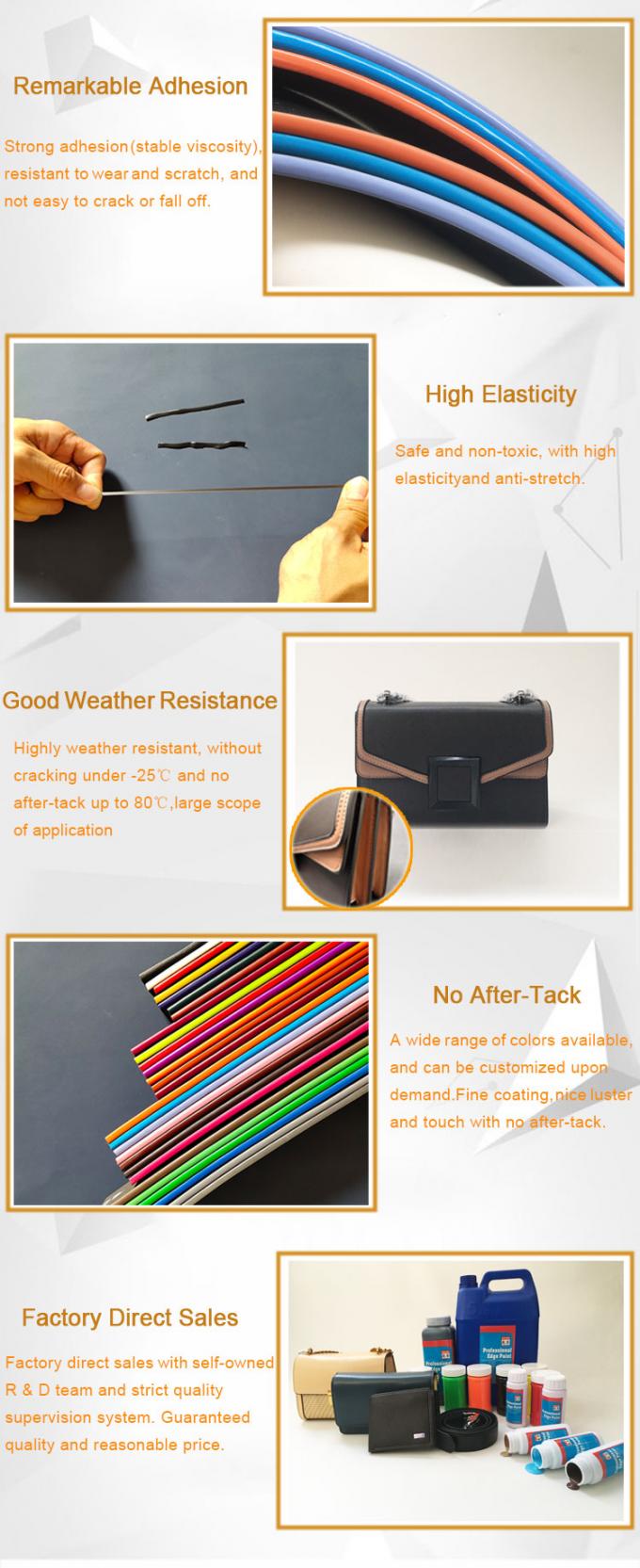 Water Based One-time Fullness  Leather Edge Color Paint for Bags Shoes Belts Adhesive 4