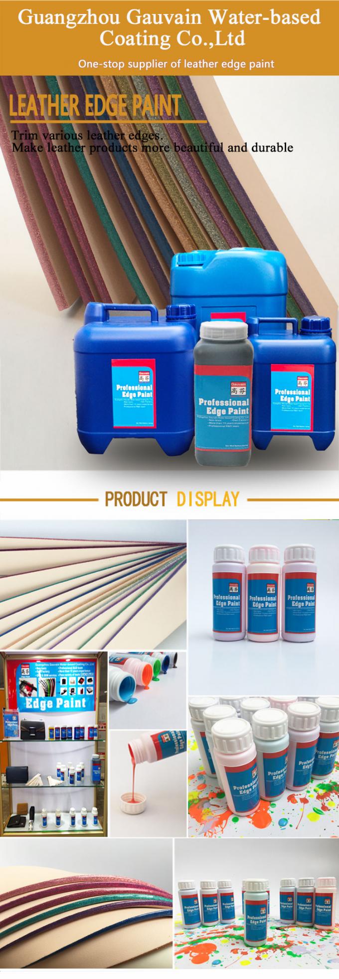 Pintura a base de agua para bordes de cuero, color brillo, para productos de cuero, tinta para colorear manchas 0