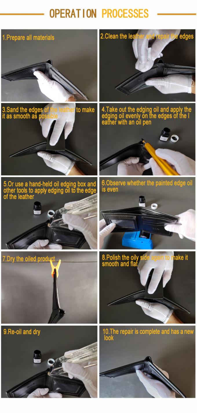 Professional Black All-weather Anti-cracking Leather Paint Edge Sealer Primer DIY 100ml/bottle 12