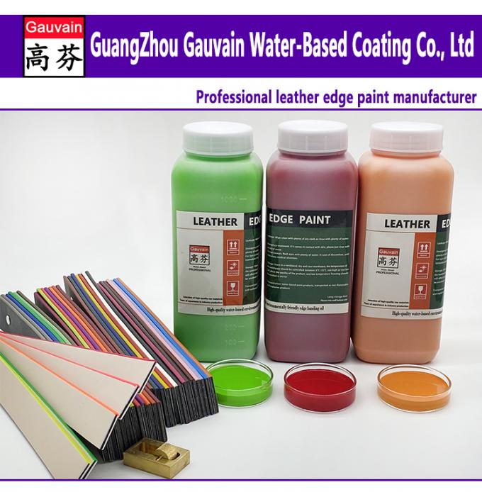Pintura de borde de cuero a base de agua de alto brillo Pigmento de recubrimiento contra grietas para bolsos y zapatos Pintura de banda de borde de color 0