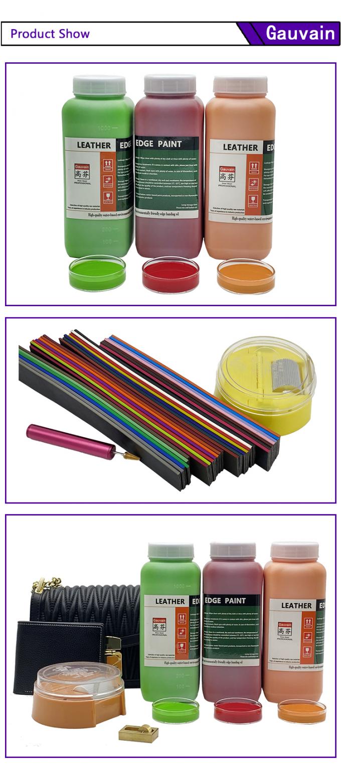 Pintura de borde de cuero a base de agua de alto brillo Pigmento de recubrimiento contra grietas para bolsos y zapatos Pintura de banda de borde de color 4