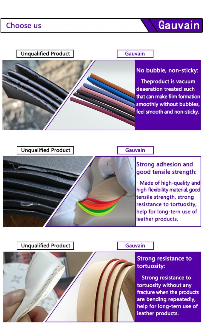 Pintura de borde de cuero a base de agua de alto brillo Pigmento de recubrimiento contra grietas para bolsos y zapatos Pintura de banda de borde de color 8