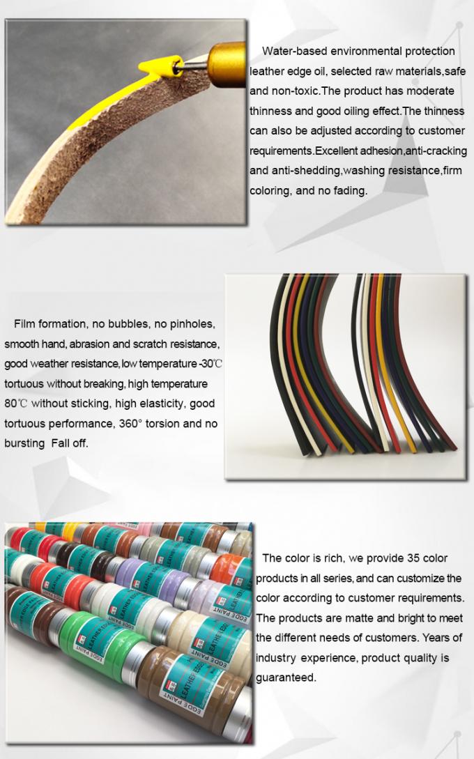 Cuero natural profesional con base en agua Cinturones de PU Bolsos de mano Adhesión notable Colorante de borde 6