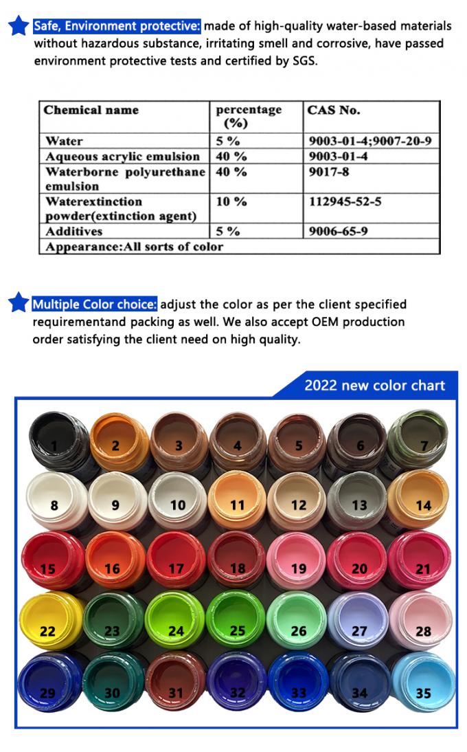 Aceite de borde de cuero a base de agua para bolsas de zapatos cinturones Acr&iacute;lico de borde de cuero Tinta de colorante 6