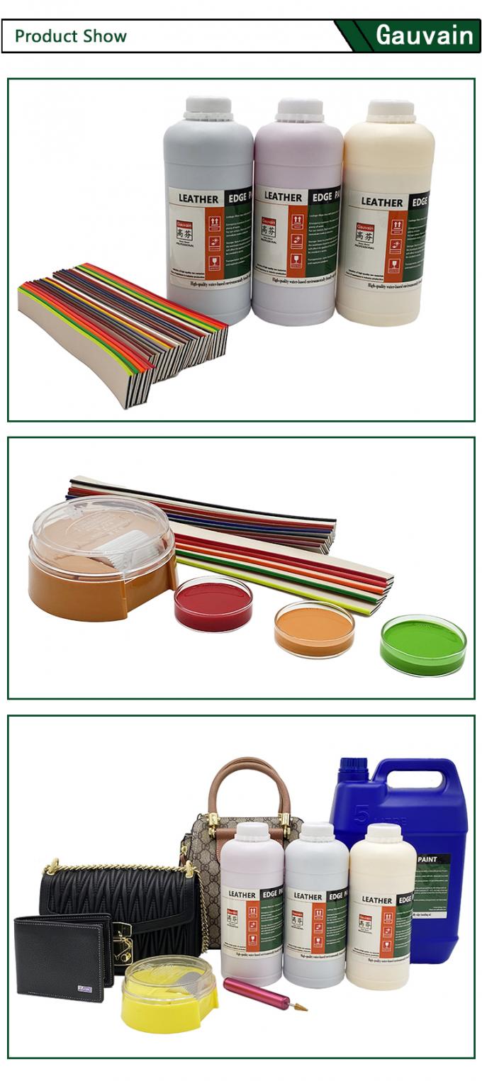 Fabricantes de fábrica Bolsas Zapatos Agente de recubrimiento Color Tinta para pintura de bordes de cuero Pintura para bordes de cuero a base de agua 2
